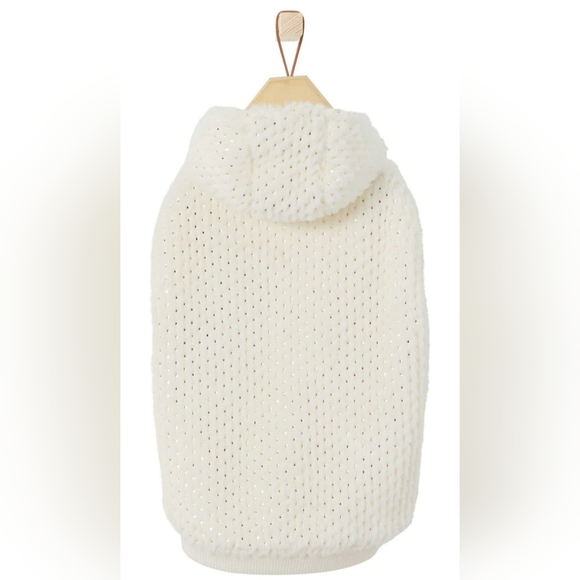 NWT FRISCO Plush Fur Dog Hoodie Ivory White with Gold Specks size X-Large - Picture 6 of 14